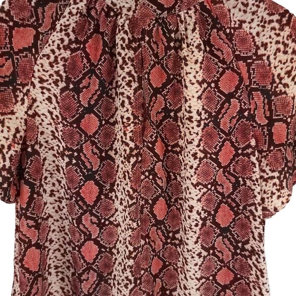 Sunday In Brooklyn Short Sleeve Snake Blouse - Picture 2 of 10